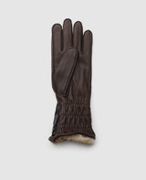 Winter leather gloves - Dark Brown